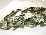 Strudel with spinach filling