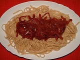 Pasta w.red onion sauce